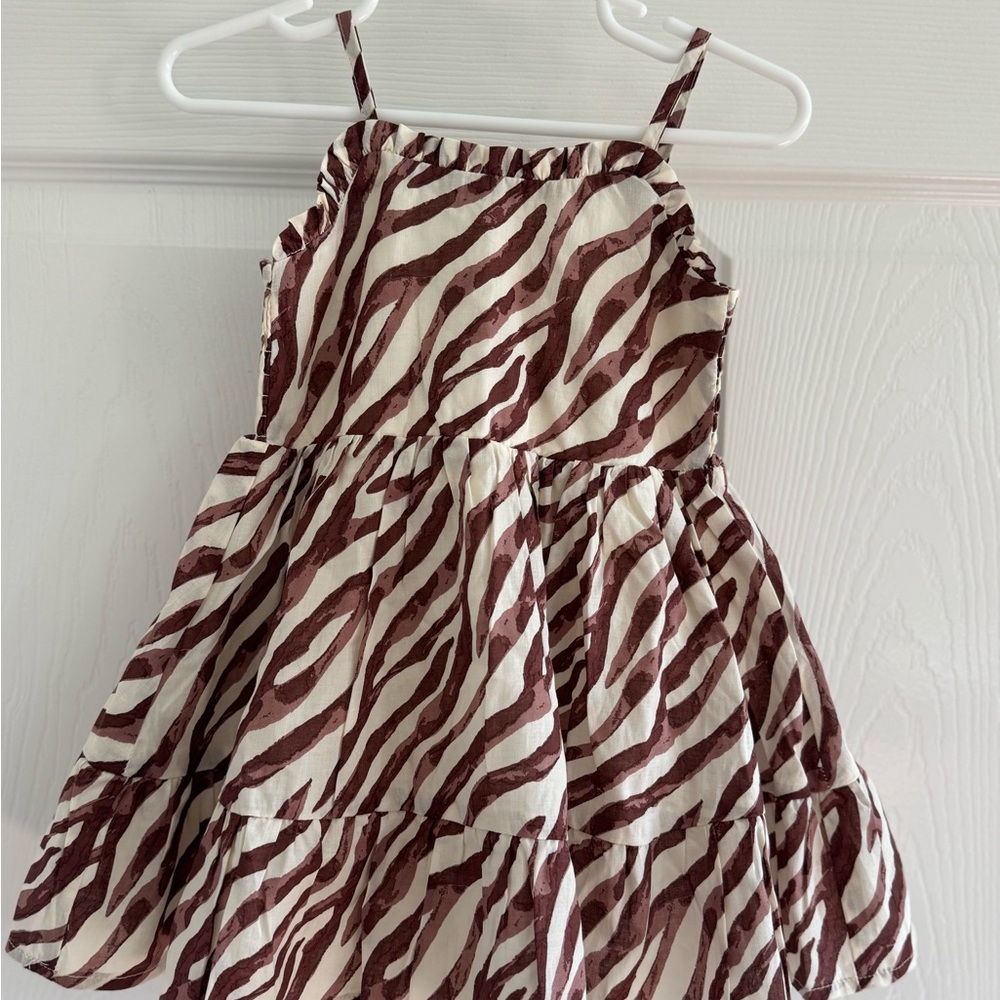 Janie and Jack Brown and Cream Zebra Print Dress